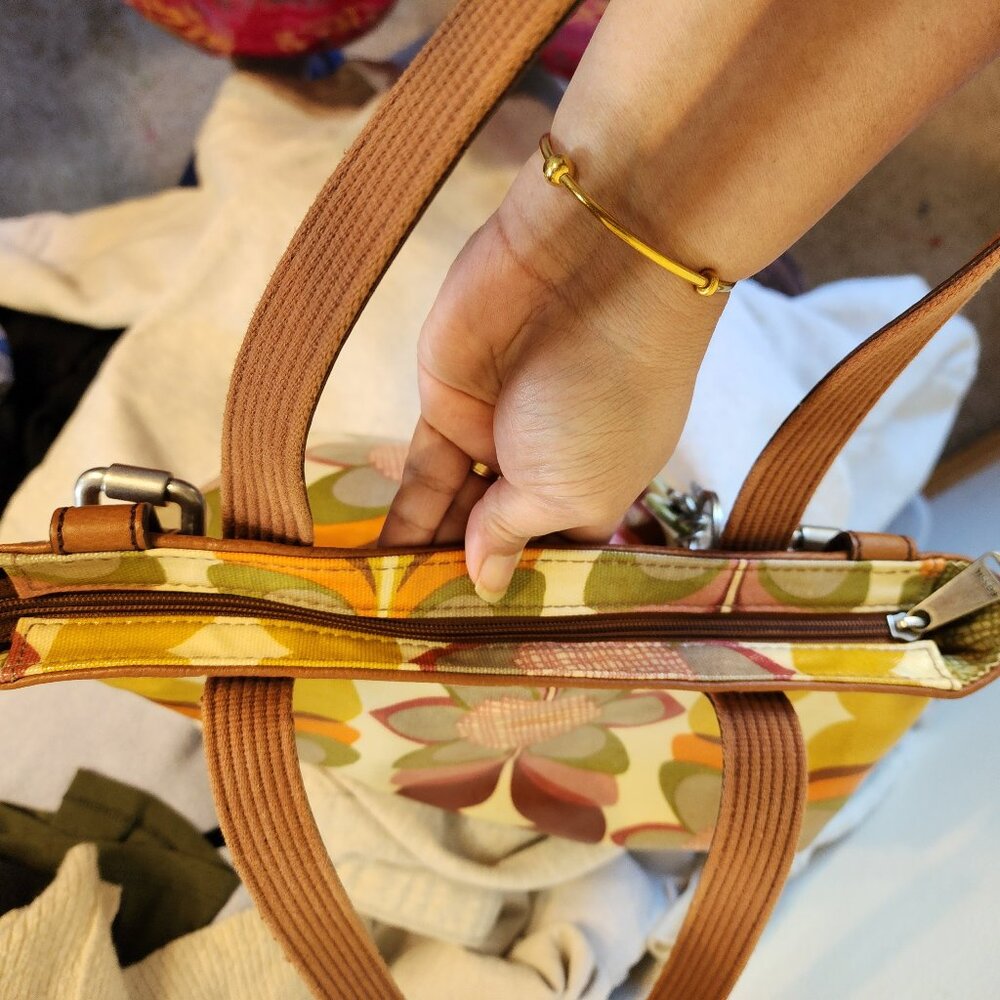 Fossil Floral Print Coated Canvas/Leather Tote Ba… - image 8